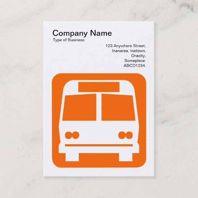 Carte De Visite Panneau de bus - Orange en blanc (Devant)
