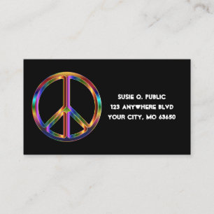Carte De Visite Panneau de Paix Chrome