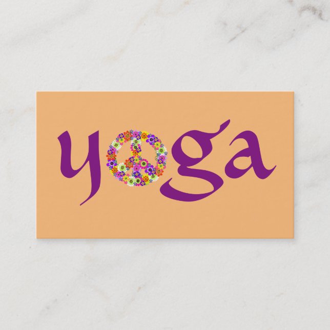 Carte De Visite Panneau de paix Yoga pour instructeur de Yoga Purp (Devant)