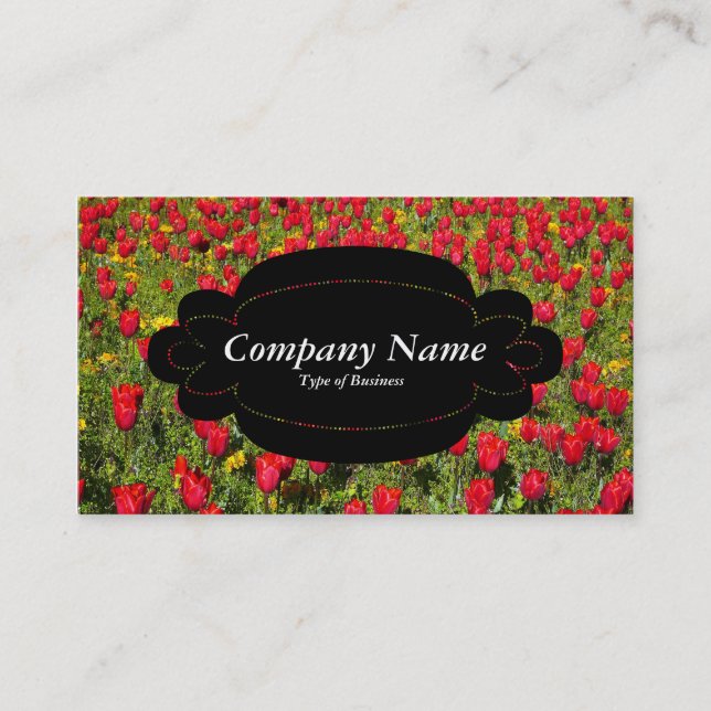 Carte De Visite Panneau décoratif 01 - Noir - Tulipes rouges (Devant)