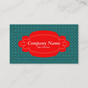 Carte De Visite Panneau décoratif 01 - Rouge - Tissu turquoise