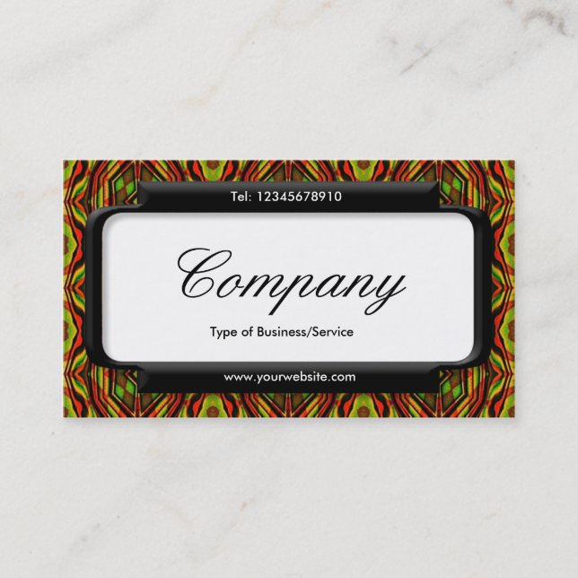 Carte De Visite Panneau élégant (police de script) - Motif rétro (Devant)