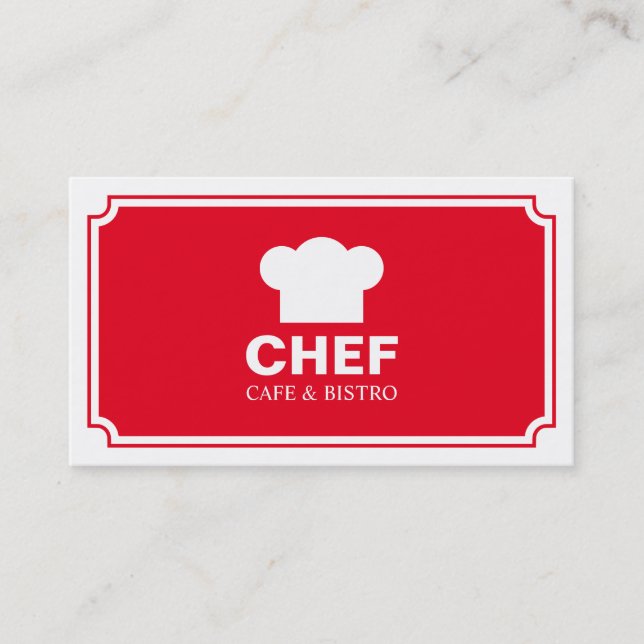 Carte De Visite Panneau élégant - Rouge (Devant)