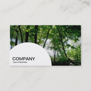 Carte De Visite Panneau en demi-cercle - Arbre près d'une rivière