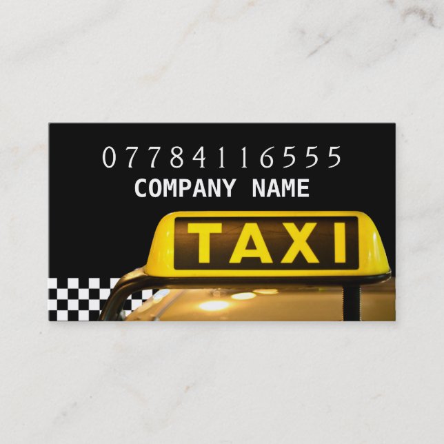 Carte De Visite Panneau Et Bande De Taxi Jaune (Devant)