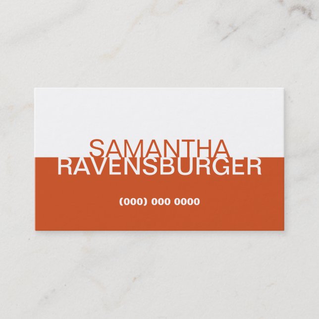 Carte De Visite Panneau orange (Devant)