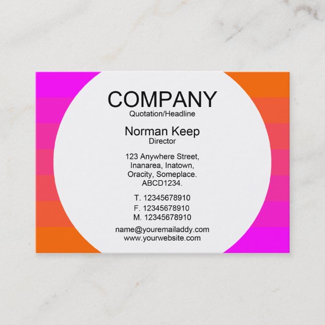 Carte De Visite Panneau rond - Transition des couleurs 02 (Devant)