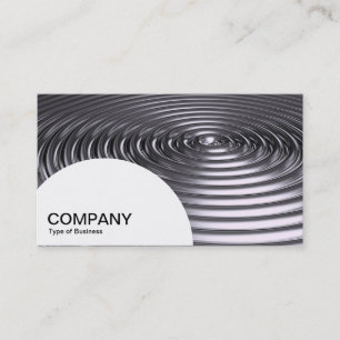 Carte De Visite Panneau semi-cercle - Anneaux concentrés - Chrome