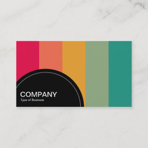 Carte De Visite Panneau semi-cercle (points) - Barres de couleurs 