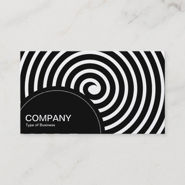 Carte De Visite Panneau semi-cercle (points) - Noir spiral (Platin (Devant)