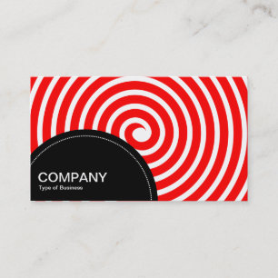 Carte De Visite Panneau semi-cercle (points) - Rouge spirale