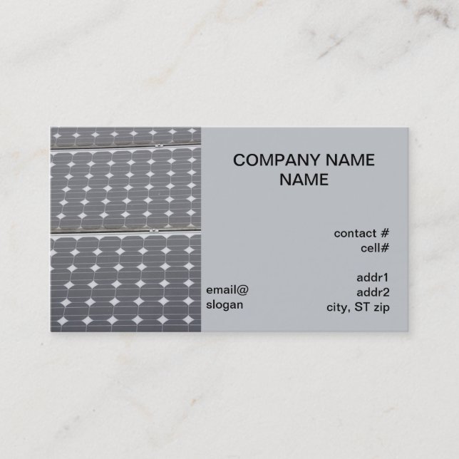 Carte De Visite panneau solaire (Devant)