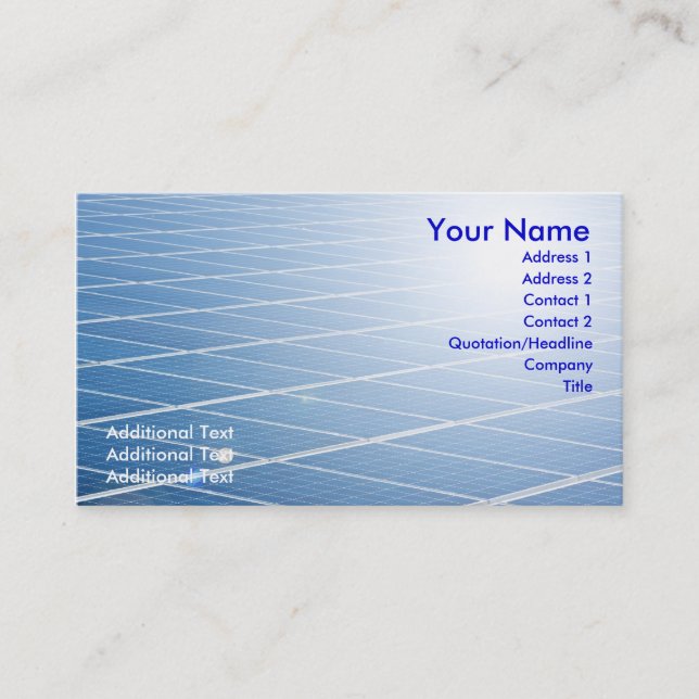 Carte De Visite Panneau solaire (Devant)