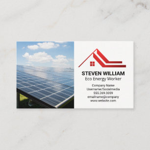 Carte De Visite Panneau Solaire   Énergie Électrique   Maison