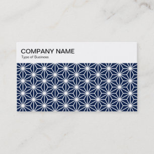 Carte De Visite Panneau supérieur - Motif Asanoha - Indigo 001744 