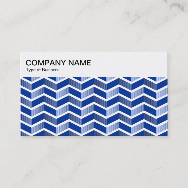 Carte De Visite Panneau supérieur - Motif Chevron - Navy Blue Busi (Devant)