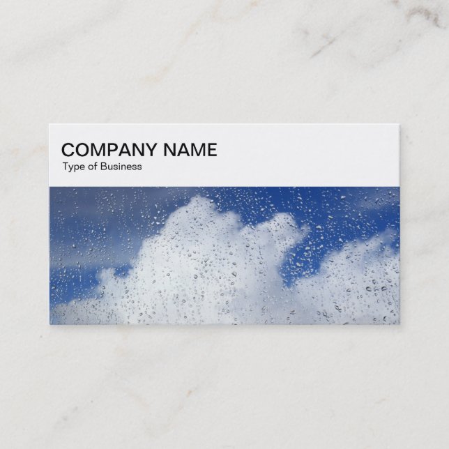 Carte De Visite Panneau supérieur - Pluie sur fenêtre avec nuages  (Devant)