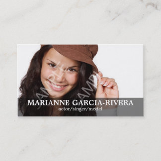 Carte De Visite Panneau transparent de double Headshot d'acteur