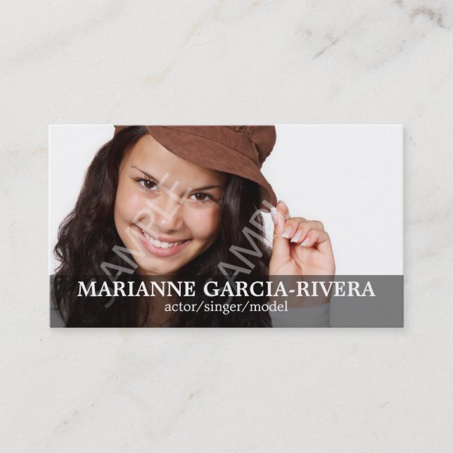 Carte De Visite Panneau transparent de double Headshot d'acteur (Devant)