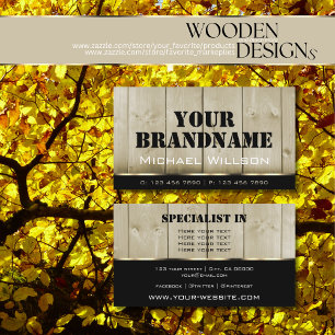 Carte De Visite Panneaux en bois Brown clair Grain en bois