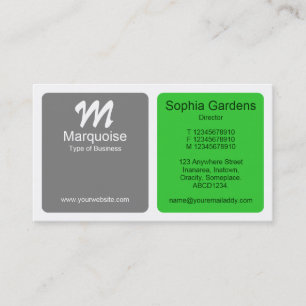 Carte De Visite Panneaux - Gris avec vert printemps