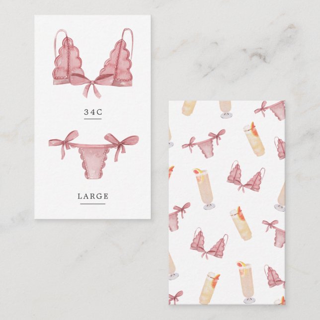 Carte De Visite Panneaux & Palomas Taille de lingerie Insertion (Devant / Derrière)