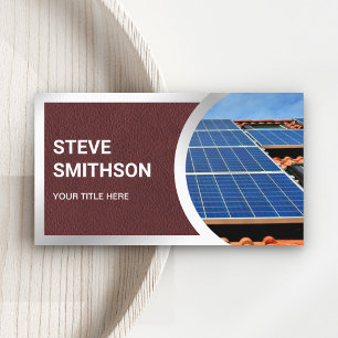 Carte De Visite Panneaux solaires en cuir Brown