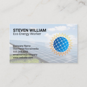 Carte De Visite Panneaux solaires   Énergie   Technicien