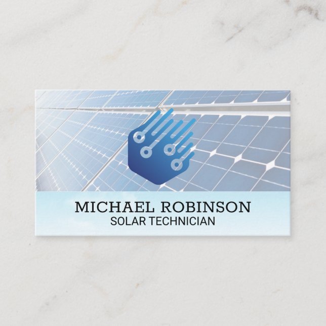 Carte De Visite Panneaux solaires | Énergie technologique (Devant)