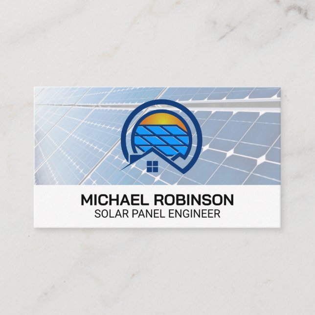 Carte De Visite Panneaux solaires | Logo de l'énergie domestique (Devant)