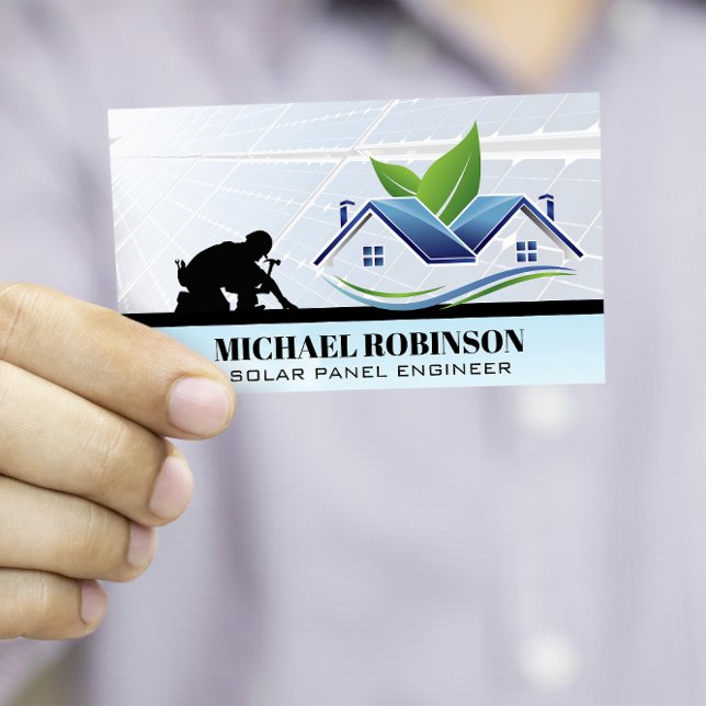 Carte De Visite Panneaux solaires | Tôlerie | Logo de la maison (Créateur téléchargé)