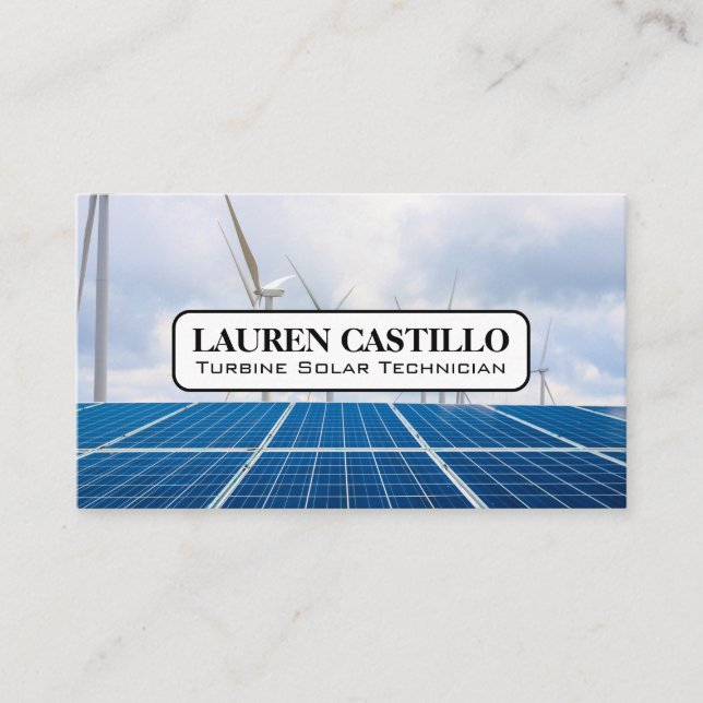 Carte De Visite Panneaux solaires | Turbines éoliennes (Devant)