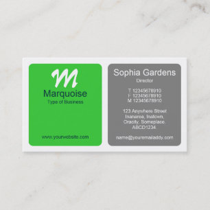 Carte De Visite Panneaux - Vert printemps avec gris