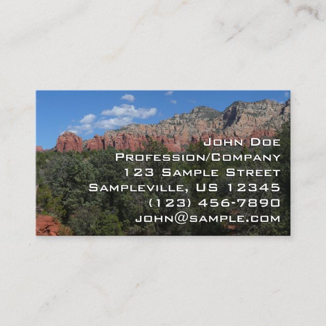 Carte De Visite Panorama de Red Rocks à Sedona Arizona (Devant)