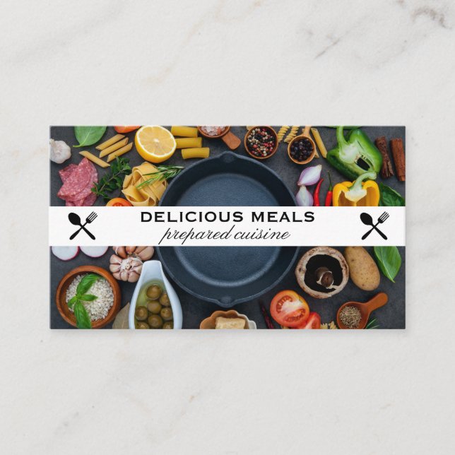 Carte De Visite Panorama en fonte | Ingrédients cuisines (Devant)