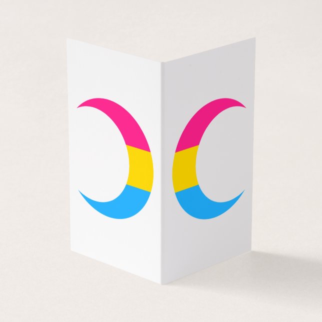 Carte De Visite Pansexual Pride Crescent Moons Greeting Card (Extérieur)