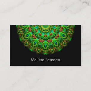 Carte De Visite Paon vert - Mandala