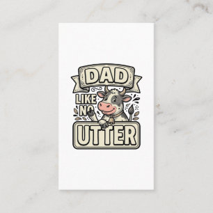 Carte De Visite Papa comme pas de pis drôle vache vintage vecteur 