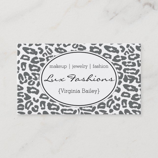 Carte De Visite Papier Cheetah (gris) (Devant)