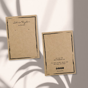 Carte De Visite papier craft simple présentoir de boucles d'oreill