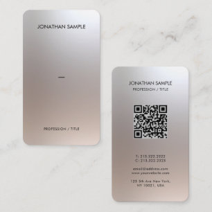 Carte De Visite Papier de soie haut de gamme QR Code Glamor Argent