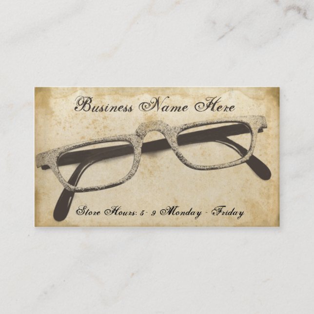 Carte de visite papier Grungy Eyeglasses Rétro (Devant)