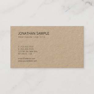 Carte De Visite Papier Kraft Brown Design moderne élégant Luxe