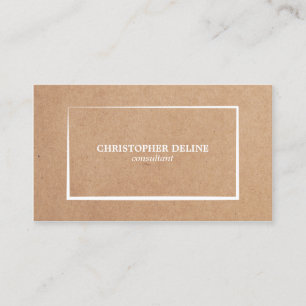 Carte De Visite Papier Kraft Elégant moderne Consultant blanc