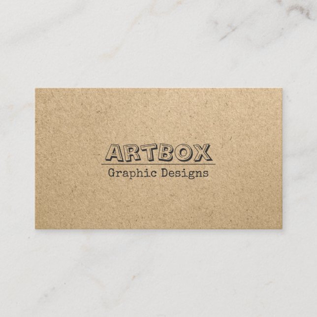 Carte De Visite Papier Kraft typographique (Devant)