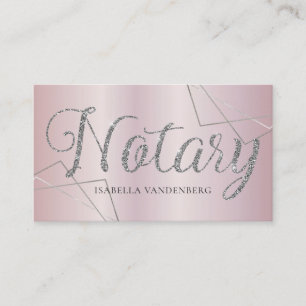 Carte De Visite Papier Notaire Moderne Blush Lilas Paillettes Géom