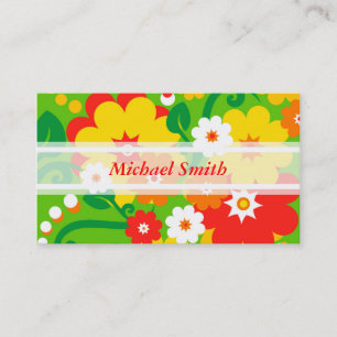 Carte De Visite Papier peint à fleurs amusant + votre texte