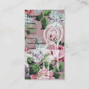Carte De Visite Papier peint floral Vintage avec chaise