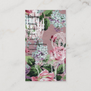 Carte De Visite Papier peint floral Vintage avec chaise et lustre