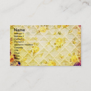 Carte De Visite Papier peint rose jaune Vintage